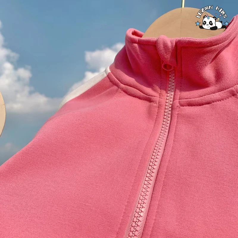 LEZONKIDS - Customizable Casual Clothing Sports Hoodie Two-Piece Set Warm Thickness Winter Clothes Kids Boy Clothing Set